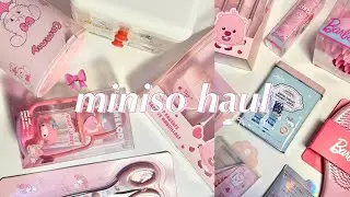 miniso haul // pink aesthetic & cute miniso essentials 🎀💭🩰🐇
