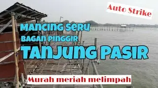 Mancing seru  bagan pinggir Tanjung Pasir,....