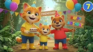 Ginger Cat, Ginger Kitten & KingRoo Plan the Perfect Birthday Surprise | Cute Jungle Animal Story