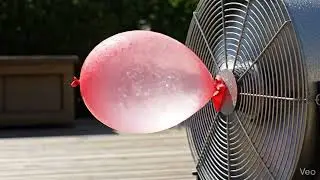 Slow motion of baloon to a fan satisfaction 