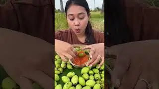 Eating tiny mango with dry spicy salt #food #ep..
