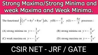 Calculus of variation | Strong maxima / strong minima | Weierstrass fumction