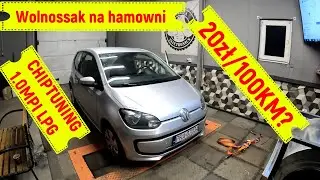 VW UP! 1.0 MPI LPG chiptuning hamownia testy // 20zł na 100km - czy to w tych czasach możliwe?