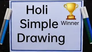Holi Drawing / Happy Holi Poster Drawing Easy Steps / Holi Festival Drawing/Holi Special Drawing