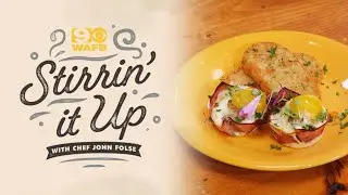 Baked Eggs with Crawfish and Mushrooms in Ham Baskets