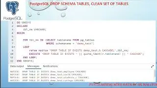 PostgreSQL DROP SCHEMA TABLES, CLEAN SET OF TABLES | Delete data from specific tables #VD27