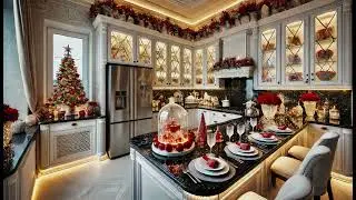 4K Beautiful Christmas Kitchen Ambience - Holiday Songs for Cooking, Studying, Working&hellip;