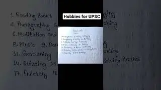 Hobbies for UPSC CSE. #hobbies #upsccse #upscpreparation #ias #upscaspirant #upscinterview #upsc2023