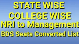 Total Number of Seats Converted from NRI to Management