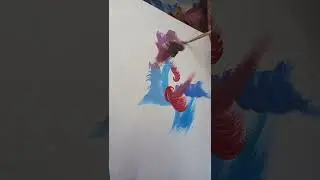 Рисование духа, бесплотной Души через человека. A spirit is painting controling human hands.