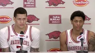 Trevon Brazile and Meleek Thomas postgame - Arkansas 93, Vanderbilt 68