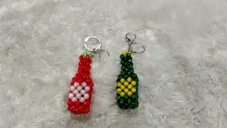 Tutorial cara membuat gantungan kunci botol dari manik mote