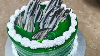 Green cake's yummy with basket cake's dress rabbit strawberry cake Design birthday Bakery style cake