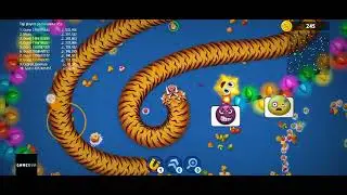 WORMS ZONE IO. SNAKE 🐍 ON TOP TIGER 🐯 SNAKE( 1270000++) #SNAKE NUMBER #00001 TOP WORMS ZONE IO 🐍