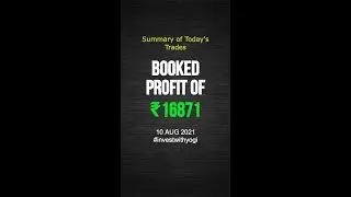 16871 Profit | Summary of Today's Trades|Option Trading l Investing l #shorts #investwithyogi