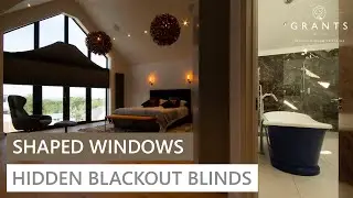 Blackout blinds in shaped windows - Hidden when not in use