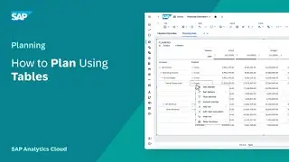 How to Plan Using Tables: SAP Analytics Cloud