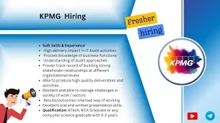 KPMG hiring | biggest Hiring | off campus hiring batch 2021,2022,2023,2024,2025,2026