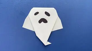 Halloween Origami Geist aus Papier Basteln | Wie man einen Papiergeist macht | Halloween Deko Ideen