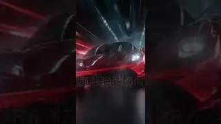 ​Red Supercar Accelerating with High-Speed Light trails