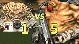 Spider Mastermind vs 5 Mancubi - Monster Infighting - Doom II Retro Battles