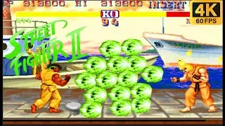 Playing Street Fighter 2 as GREEN Ryu in 4K Arcade - INSANE Difficulty!