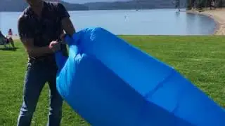 Ultralight Portable Inflatable Lazy Sofa with Nanometer Nylon Material for Camping