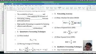 Ch04. Forecasting (5) Forecasting Accuracy Measures