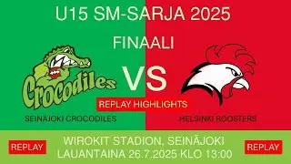 U15 SM-SARJA Replay highlights Crocodiles VS Roosters 26.7.2025