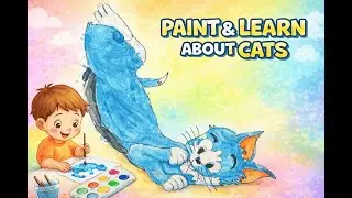Cute Cat Painting by My Daughter 🐱 + Fun Cat Facts for Kids🎨