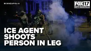 Federal officer shot person in leg after being attacked with a shovel
