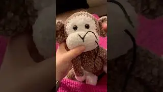Embroider the nose on crochet monkey 🐵 #crochet