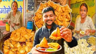 Viral Samosa Girl Kanpur | Cheap Street Food | 10₹ Samosa & 15₹ Bread Pakoda | Full Taste Review