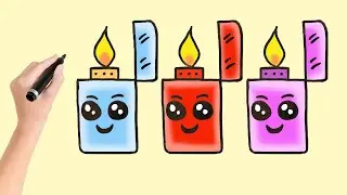 Cute Lighter Kawaii drawing and coloring #Lighterdrawingandcoloring #Lighterdrawing