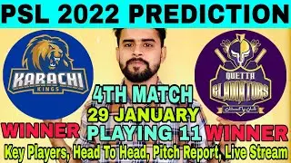 PSL 2022 4TH MATCH WIN PREDICTION | KARACHI KINGS VS QUETTA GLADIATORS 4TH MATCH WINNER | KRK VS QTG