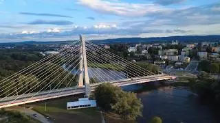 Sanok - driving across the new 114 million [currency unit] bridge