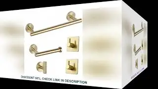 Gold Toilet Tissue Roll Paper Holder Stainless Steel 40cm Towel Rack Bar Robe Coat Clothes Hook Hard