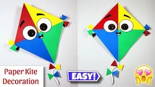 DIY Paper Kite Decoration at Home || Makar Sankranti Kite ideas || Kite making Easy