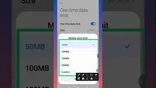 How to set one time mobile data usage limit in poco t3 5G #shorts