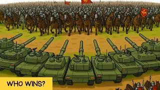 👉 What If 7 MODERN TANKS Faced 10,000 MEDIEVAL KNIGHTS?