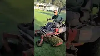 Lawn Mower Mowing Hillside with Ease