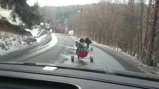 Wild three-wheel ride, descending [Liberec, Czech Republic]