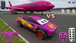🚗 Cybertruck vs Airplane 😱 Who Wins? | 3D Driving Class |Race Challenge 🚆 Gt-GaMeR 