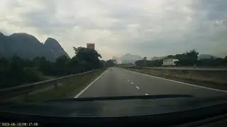 Driving through majestic limestone hills
