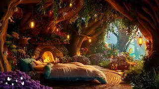 Magical Forest Sleep: Soothing Music & Crackling Fireplace Sounds for Deep Relaxation & Sweet Dreams