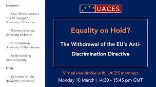 Equality on Hold? The Withdrawal of the EU&rsquo;s Anti-Discrimination Directive