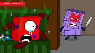 Когда Numberblocks 1 прячется от бандитов! Яростная погоня!! | Раскраска по мотивам Numberblocks,...