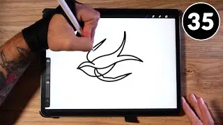 Как нарисовать татуировку ласточки за 60 секунд (без покадровой съемки!)