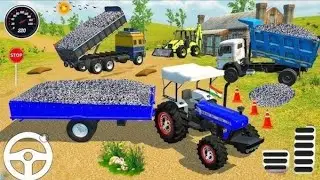 🔴Drive JCB and Uploading Stone From Dumper Truck in Game #truck #jcb #tractor #dumper #games dv60🚨