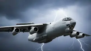 IL-76 Takeoff &ndash; Heavy Cargo Jet Departure